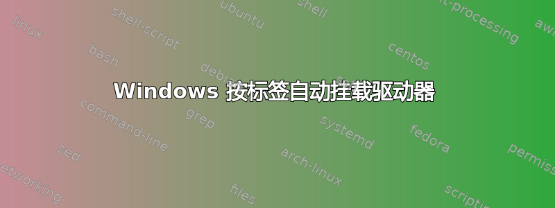 Windows 按标签自动挂载驱动器