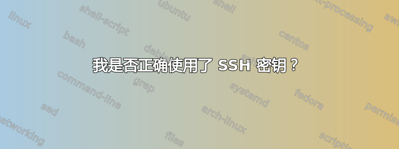 我是否正确使用了 SSH 密钥？