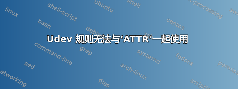 Udev 规则无法与‘ATTR’一起使用