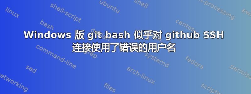 Windows 版 git bash 似乎对 github SSH 连接使用了错误的用户名