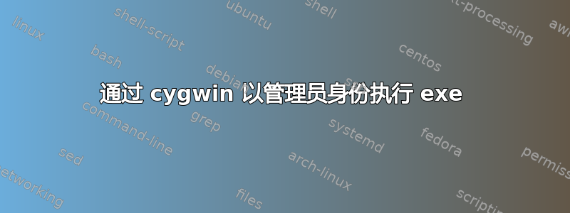 通过 cygwin 以管理员身份执行 exe