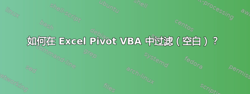 如何在 Excel Pivot VBA 中过滤（空白）？