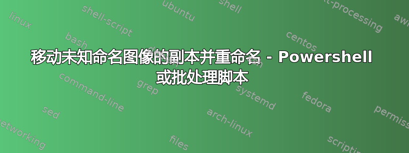 移动未知命名图像的副本并重命名 - Powershell 或批处理脚本