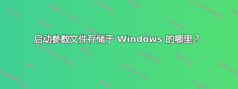 启动参数文件存储于 Windows 的哪里？