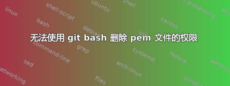 无法使用 git bash 删除 pem 文件的权限