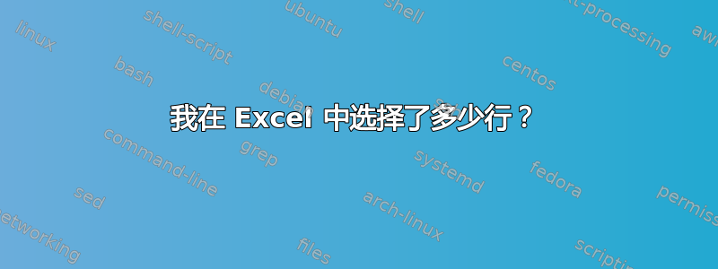 我在 Excel 中选择了多少行？