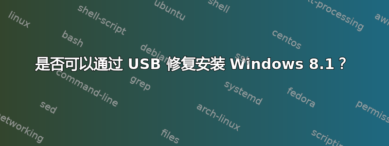 是否可以通过 USB 修复安装 Windows 8.1？