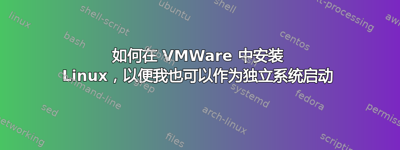 如何在 VMWare 中安装 Linux，以便我也可以作为独立系统启动