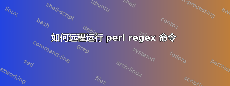 如何远程运行 perl regex 命令