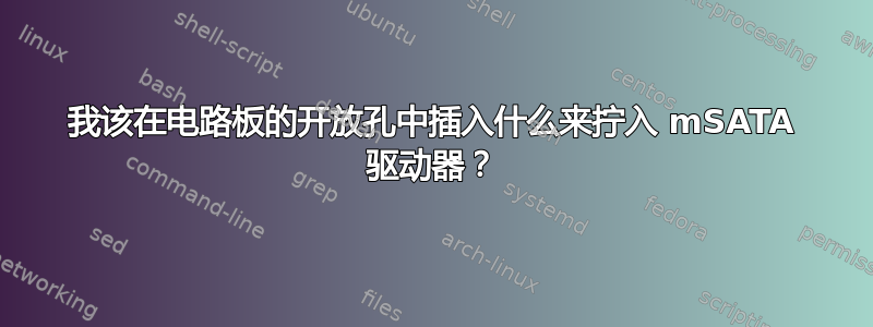 我该在电路板的开放孔中插入什么来拧入 mSATA 驱动器？