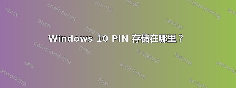 Windows 10 PIN 存储在哪里？