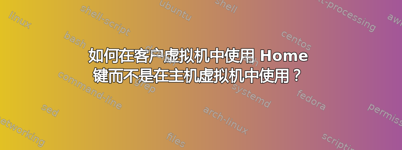 如何在客户虚拟机中使用 Home 键而不是在主机虚拟机中使用？