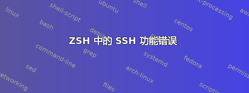 ZSH 中的 SSH 功能错误