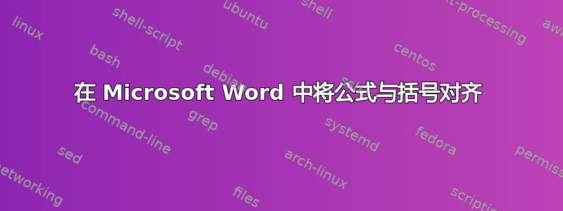 在 Microsoft Word 中将公式与括号对齐