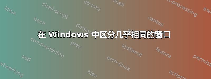 在 Windows 中区分几乎相同的窗口