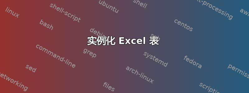 实例化 Excel 表