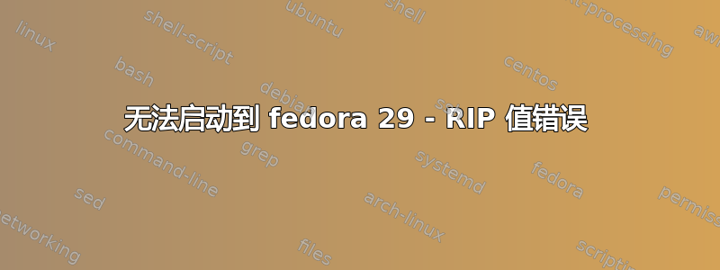 无法启动到 fedora 29 - RIP 值错误