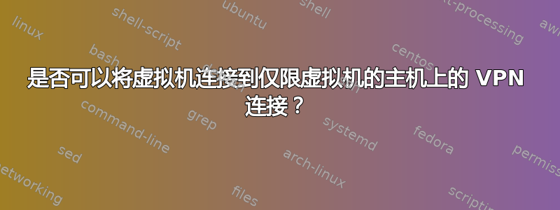 是否可以将虚拟机连接到仅限虚拟机的主机上的 VPN 连接？