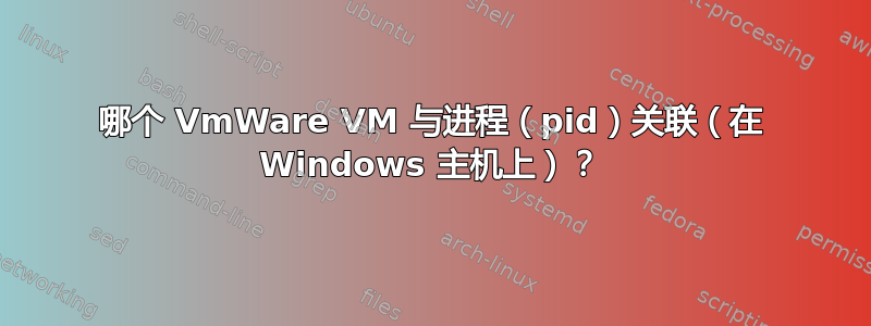 哪个 VmWare VM 与进程（pid）关联（在 Windows 主机上）？