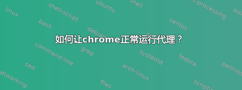 如何让chrome正常运行代理？