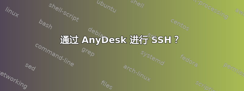 通过 AnyDesk 进行 SSH？