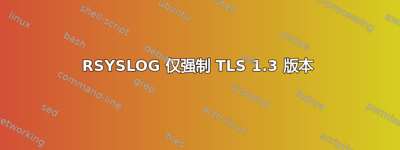 RSYSLOG 仅强制 TLS 1.3 版本