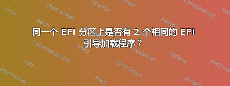 同一个 EFI 分区上是否有 2 个相同的 EFI 引导加载程序？