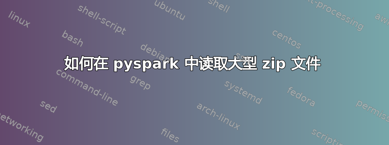 如何在 pyspark 中读取大型 zip 文件