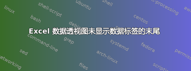 Excel 数据透视图未显示数据标签的末尾