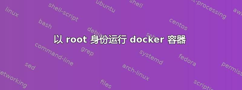 以 root 身份运行 docker 容器