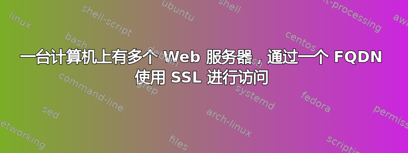 一台计算机上有多个 Web 服务器，通过一个 FQDN 使用 SSL 进行访问