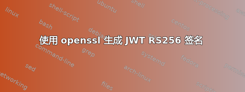 使用 openssl 生成 JWT RS256 签名