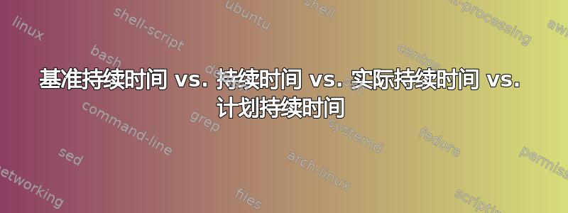 基准持续时间 vs. 持续时间 vs. 实际持续时间 vs. 计划持续时间