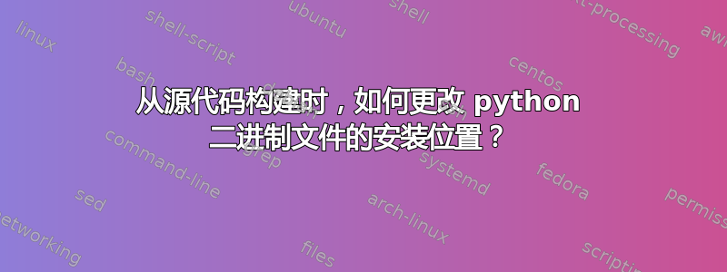 从源代码构建时，如何更改 python 二进制文件的安装位置？