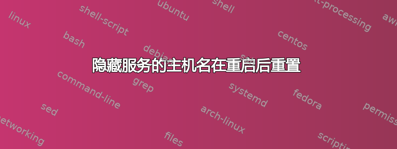 隐藏服务的主机名在重启后重置