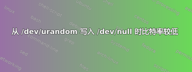 从 /dev/urandom 写入 /dev/null 时比特率较低