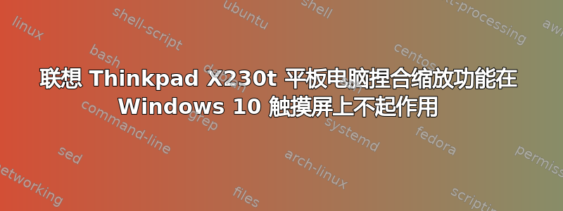 联想 Thinkpad X230t 平板电脑捏合缩放功能在 Windows 10 触摸屏上不起作用