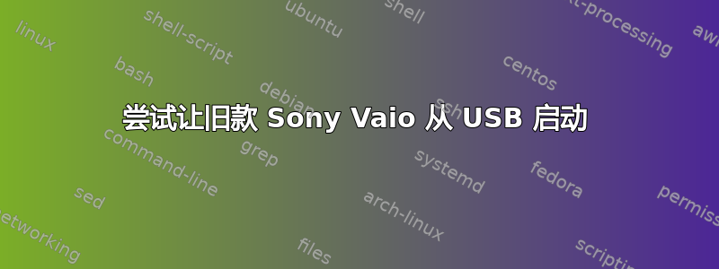 尝试让旧款 Sony Vaio 从 USB 启动