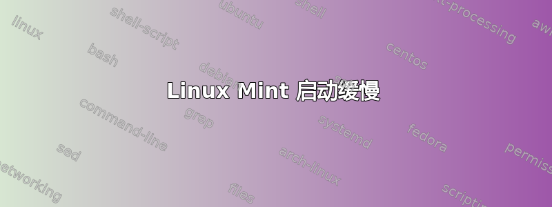 Linux Mint 启动缓慢