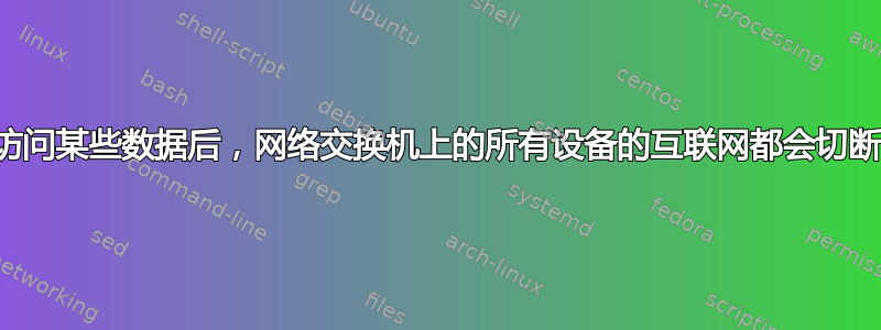 访问某些数据后，网络交换机上的所有设备的互联网都会切断