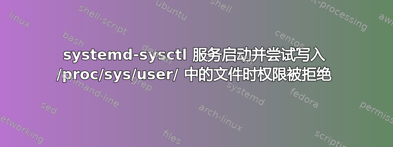 systemd-sysctl 服务启动并尝试写入 /proc/sys/user/ 中的文件时权限被拒绝