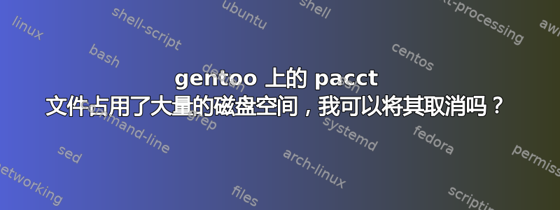 gentoo 上的 pacct 文件占用了大量的磁盘空间，我可以将其取消吗？