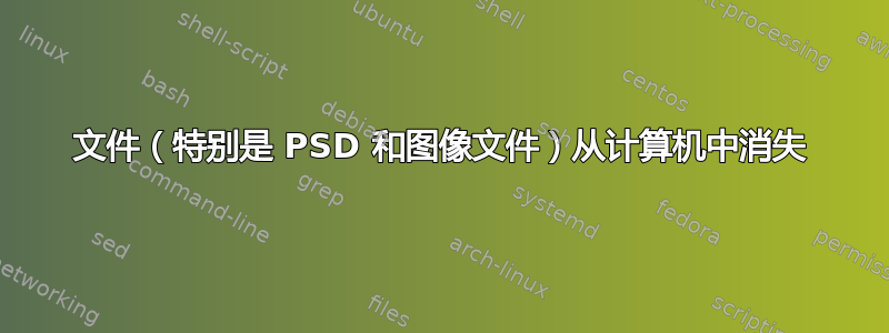 文件（特别是 PSD 和图像文件）从计算机中消失