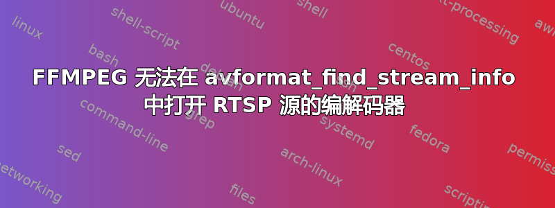 FFMPEG 无法在 avformat_find_stream_info 中打开 RTSP 源的编解码器