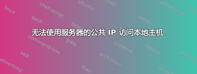 无法使用服务器的公共 IP 访问本地主机