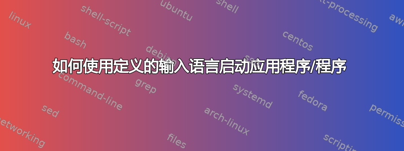 如何使用定义的输入语言启动应用程序/程序