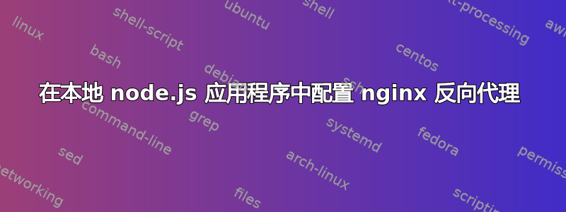 在本地 node.js 应用程序中配置 nginx 反向代理