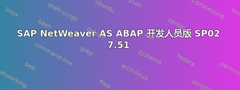SAP NetWeaver AS ABAP 开发人员版 SP02 7.51