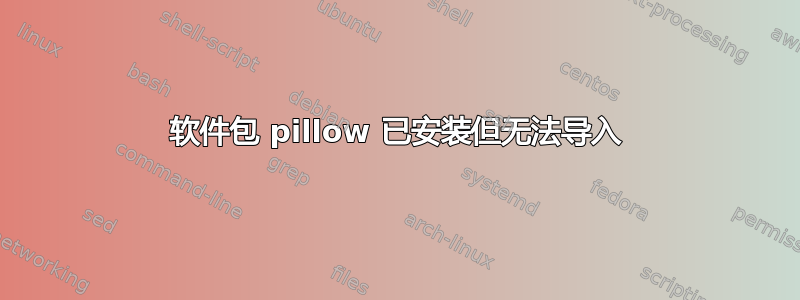 软件包 pillow 已安装但无法导入