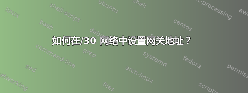 如何在/30 网络中设置网关地址？